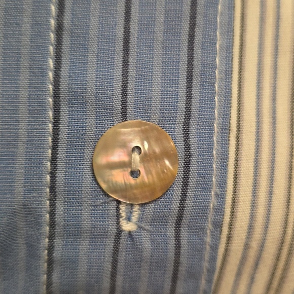 Colorful Patchwork Button-Up Shirt Blue White Pink Handkerchief Grandma Cottage - Picture 6 of 15